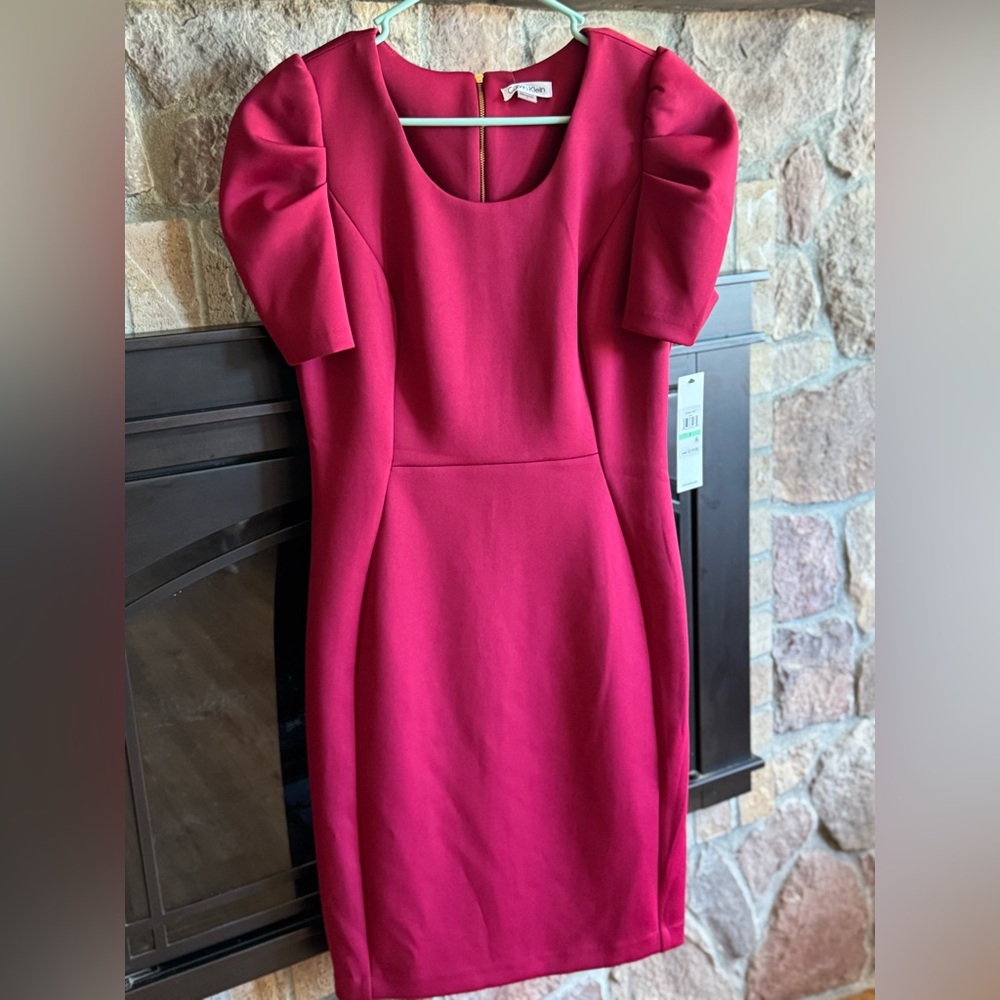 NWT:Calvin Klein Burgundy/maroon Dress